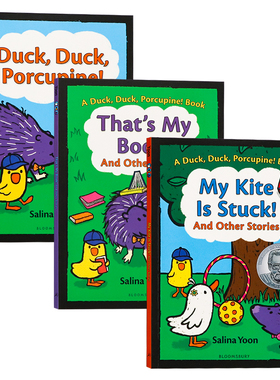 Salina Yoon 农场三小只3册套装 英文原版漫画 Duck, Duck, Porcupine 盖泽尔荣誉奖获奖童书 3-7 岁低幼英语启蒙初级读物幽默插画
