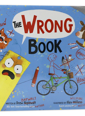 错误的书英文原版绘本 The Wrong Book 儿童英语幽默全彩插画故事绘本精装进口童书Alex Willmore绘制蓝思值470L