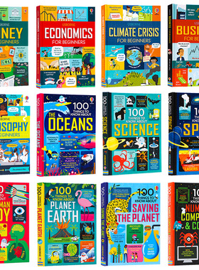 Usborne for beginners100大发现少年商学院英文原版绘本100 things to know about 智能AI人体宇宙海洋科学物理化学生物经济商业