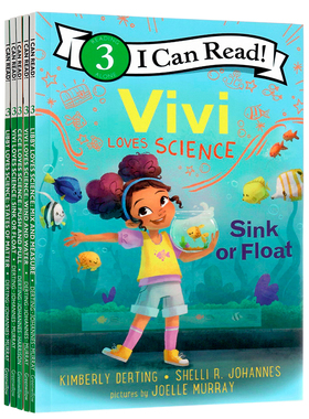 Vivi爱科学系列5册 英文原版 I Can Read 3 Vivi Loves Science Sink or Float 沉浮STEM主题儿童分级读物平装科普类分级科学启蒙