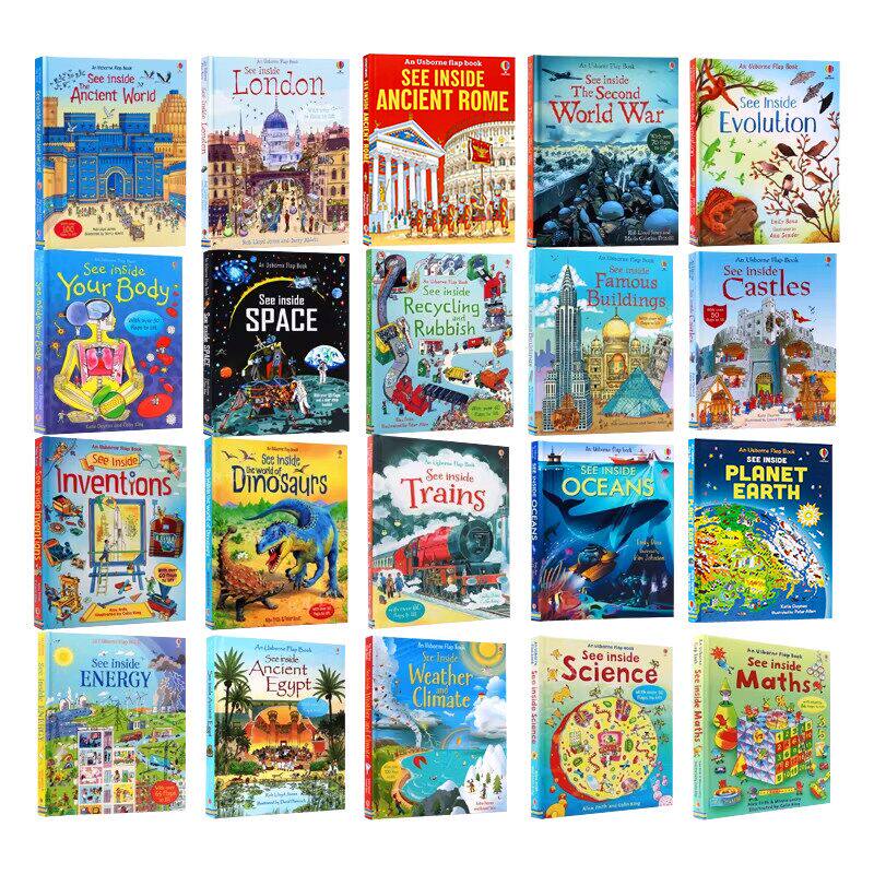 usborne出品精装 210元4件 英文原版绘本See Inside偷偷看里面揭秘系列大开本 幼儿童英语童话故事图画书 科普百科常识翻翻洞洞书
