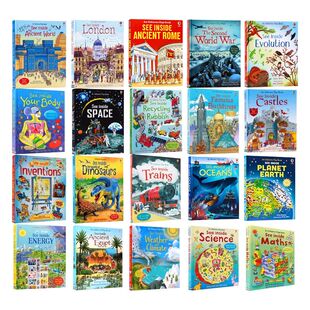 英文原版 4件 绘本See Inside偷偷看里面揭秘系列大开本 科普百科常识翻翻洞洞书 usborne出品精装 幼儿童英语童话故事图画书 210元