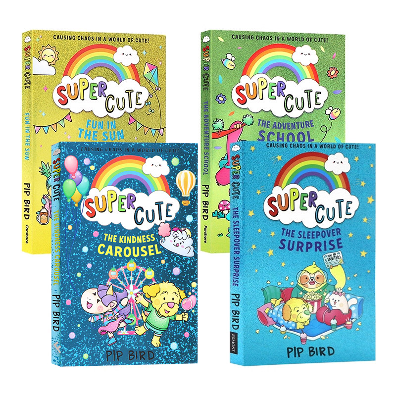超可爱的动物们系列4册套装 英文原版小说 Super Cute Best Friends Forever 幽默搞笑轻松诙谐插图文字书儿童课外阅读 Pip Bird