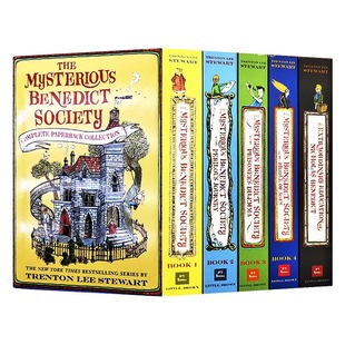 Boxed 英文原版 Society 天才神秘会社5册盒装 Set 版 Mysterious 青少年小说平装 The Benedict 儿童冒险推理侦探小说 Paperback
