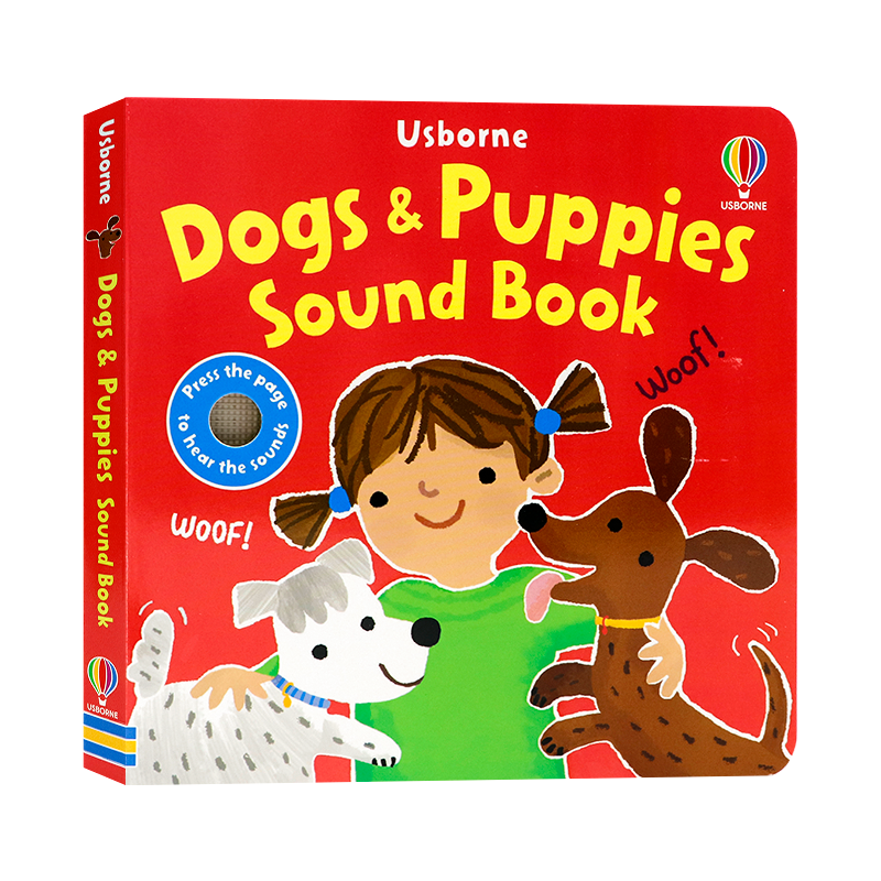 Usborne出品 狗狗与幼犬发声书 英文原版绘本 Dogs and Puppies Sound Book 儿童早教英语启蒙 亲子共读幼儿触摸认知纸板发声书