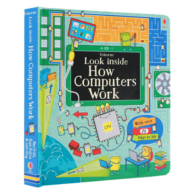 偷偷看里面系列 电脑的工作原理 英文原版绘本 Usborne Look inside How Computers Work 纸板翻翻书 儿童科普认知尤斯伯恩出版社