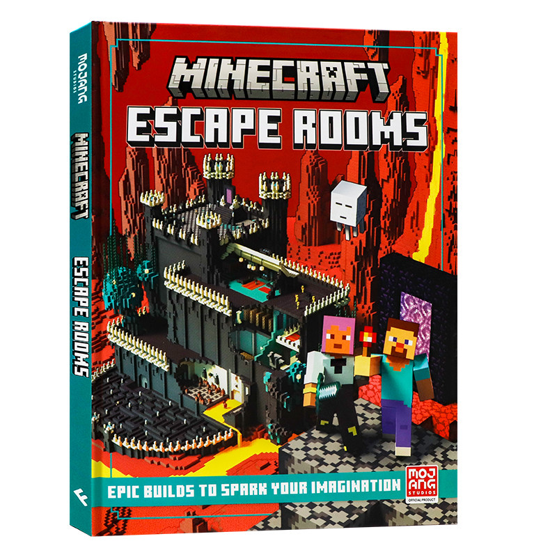 现货 我的世界密室逃脱英文原版 Minecraft Escape Rooms 官方图解创意指南 建筑游戏游戏周边书 8-14岁精装大开Mojang AB