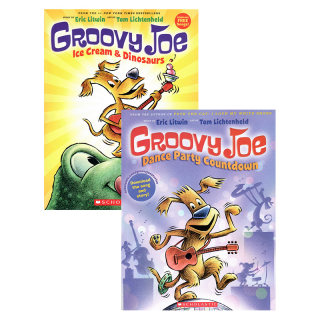 Groovy Joe童谣韵文幽默绘本2册英文原版 Ice Cream and Dinosaurs和Dance Party Countdown 纽约时报畅销榜第一Scholastic桥梁书