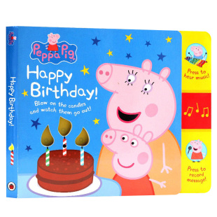 Peppa 绘本 英文原版 Pig小猪佩奇生日发声书 粉红猪小妹英语读物 Mummy Pig Happy Recordable Birthday 幼儿童启蒙早教纸板图画书