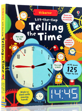英文原版绘本Lift-the-Flap Telling the Time 认识时间翻翻书 Usborne出品 早教书科普科学知识 故事书课外读物