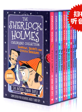 福尔摩斯探案全集进口英文原版经典故事书10册盒装The SHERLOCK HOLMES 学生课外阅读提升桥梁书章节书 神探夏洛克 柯南道尔