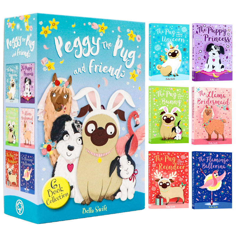 哈巴狗佩吉和朋友们 英文原版 Peggy The Pug And Friends 6册套装 贝拉·斯威夫 Bella Swift 桥梁章节书 亲子共读萌宠故事书