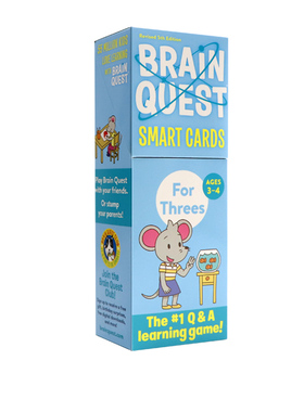 英文原版Brain Quest系列 Brain Quest For Threes Smart Cards 3-4岁大脑任务启蒙级学前智力开发问答卡美国学前小学生练习