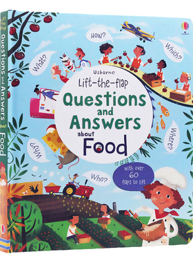 关于食物英文原版绘本 Usborne lift the flap Questions and Answers about Food 纸板翻翻书早教科普科学知识儿童英语启蒙科普