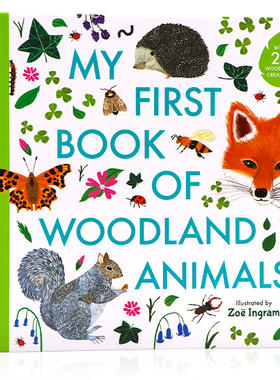 我的首本林地动物书 英文原版绘本 My First Book of Woodland Animals 林地动物科普认知 儿童英语启蒙早教亲子图画书精装4-6-8岁