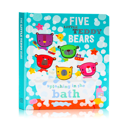 五只小泰迪熊在洗澡英文原版绘本