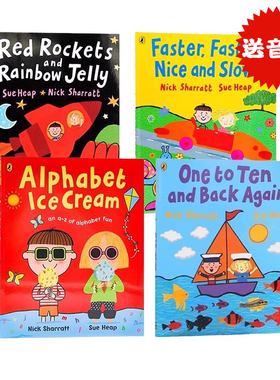 英文原版绘本 名家Nick Sharratt 4册 One to Ten and Back Again 数数 幼儿童英语读物读本早教启蒙图画书 吴敏兰书单 平装大开本