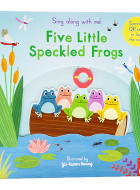 五只斑点小青蛙 英文原版 Sing Along With Me Five Speckled Frogs 欧美经典欢唱童谣系列 亲子互动机关操作书 幼儿启蒙早教绘本