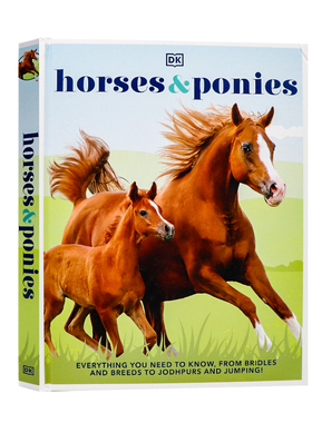 DK出品 马和小马 英文原版 Horses & Ponies 儿童马书 骑马技巧 为什么马要站着睡觉 马术  最终的视觉指南 进口英语百科全书籍