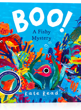 一个关于鱼的神秘故事英文原版绘本 Boo! A Fishy Mystery 儿童英语读物启蒙早教海洋认知颜色启蒙图画 亲子共读平装Kate Read