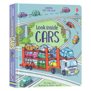 现货看里面系列汽车 英文原版绘本 Look Inside Cars Usborns精装纸板翻翻书酷炫的车子汽车儿童科普百科图画书尤斯伯恩偷偷看里面