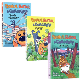 花生黄油和饼干系列3册 英文原版漫画 Peanut, Butter, and Crackers  Fetch/Puppy Problems/on the trail 儿童友谊故事图画书