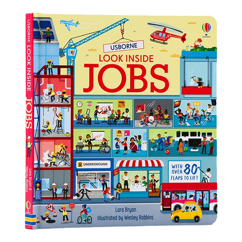 Usborne看里面系列工作 Look Inside Jobs 英文原版绘本进口图画书工作认知 儿童科普百科立体翻翻书精装纸板书偷偷看尤斯伯恩