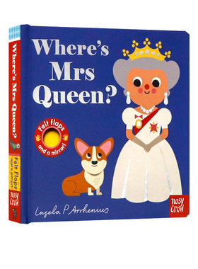 亲亲小手翻翻书系列女王在哪里英文原版绘本 Where's Mrs Queen 幼儿感官发展儿童早教认知绘画纸板书Ingela Arrhenius著