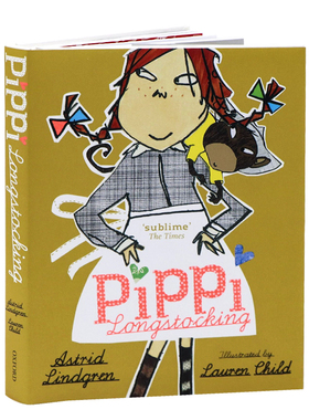 长袜子皮皮彩色插画 精装版 英文原版小说 Pippi Longstocking 儿童青少年英语阅读章节桥梁中小学生课外书籍趣味故事书学校推荐