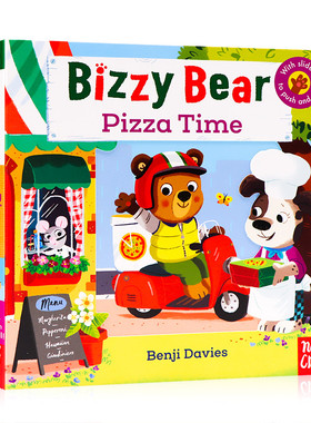 新版 小熊很忙系列 Bizzy Bear Pizza Time 英文原版绘本 低幼益智游戏机关操作玩具纸板书 亲子互动启蒙 可搭busy sing along系列