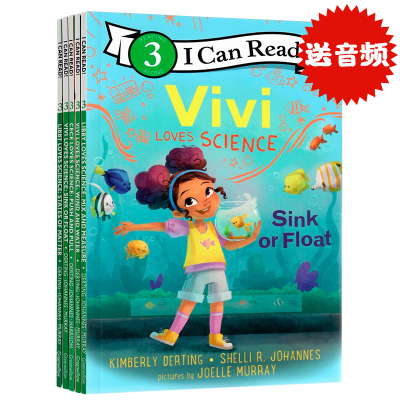 Vivi爱科学系列5册 英文原版 I Can Read 3 Vivi Loves Science Sink or Float 沉浮STEM主题儿童分级读物平装科普类分级科学启蒙