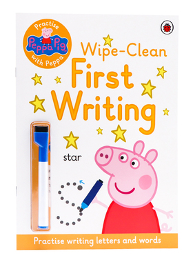 小猪佩奇擦擦书 字母书写练习英文原版 Peppa Pig Practise with Peppa Wipe-Clean First Writing 可重复擦写 粉红猪小妹带刷刷笔