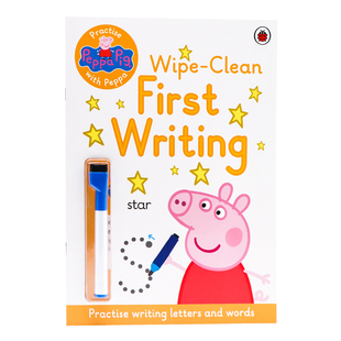 Writing 粉红猪小妹带刷刷笔 Pig Wipe Clean with Peppa Practise 可重复擦写 小猪佩奇擦擦书 First 字母书写练习英文原版