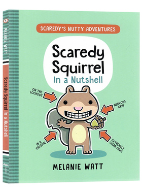 松鼠斯卡迪不情愿的事英文原版绘本 Scaredy Squirrel In a Nutshell 胆小鬼松鼠系列儿童动物漫画故事进口原版书籍
