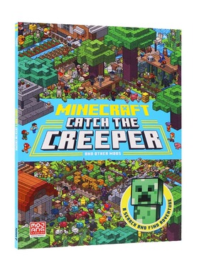 雷霆战机搜索与查找 搜索和寻找冒险 Minecraft Catch the Creeper and Other Mobs 英文原版 原装进口 儿童益智游戏读物平装