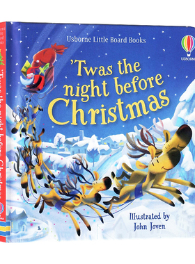 Usborne出品这是圣诞节前一晚 英文原版 Little Board Books:  'Twas the Night Before Christmas 小小纸板书 儿童启蒙故事读物