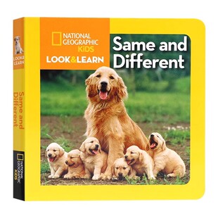 美国国家地理看与学系列 相同和不同 英文原版绘本 Look and Learn Same and Different 分级百科全书读物 儿童入门英语启蒙纸板书