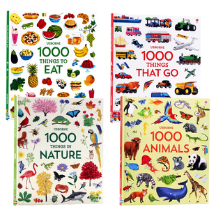 Animals 1000 That Usborne Nature Eat 兒童早教科普英語啟蒙 繪本 Things Things系列4冊英文原版 Usborne出品1000