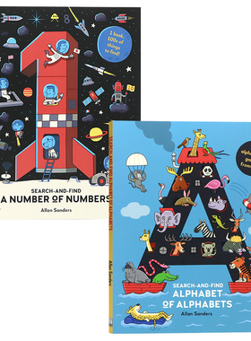 趣味数字/字母表大发现2册英文原版绘本 Search and Find Alphabet of Alphabets/A Number of Numbers 儿童数字认知趣味英语读物