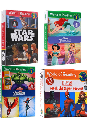英文原版绘本 World of Reading Avengers Boxed Set Level 1 漫威 复仇者联盟6册礼盒装 Star Wars 迪士尼星球大战儿童图画故事书