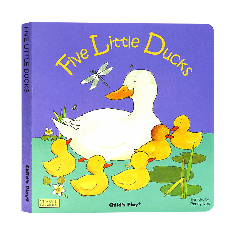 五只小鸭子英文原版绘本 Five Little Duck纸板洞洞书 Child's Play廖彩杏书单推荐 Penny Ives启蒙图画故事书 ...