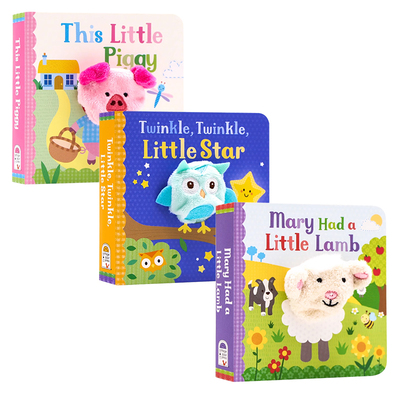 欧美经典童谣手指偶书3册纸板书