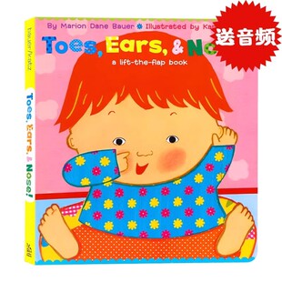 绘本鼻子眼睛耳朵五官认知启蒙幼儿英语启蒙图画亲子互动躲猫猫书0 Karen 3岁 Nose凯伦卡茨纸板翻翻书英文原版 Ears Katz Toes