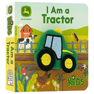 我是一个拖拉机英文原版绘本 I Am a Tractor 亲子互动手指偶书游戏玩具书幼儿童睡前共读启蒙宝宝书婴儿感官认知洞洞纸板书撕不烂