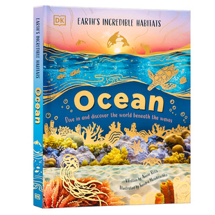 DK精品 兒童科普繪本 百科全彩插圖精裝 讀物 Ocean 兒童讀物7歲以上 英文原版 驚人棲息地系列海洋 地球上 自然科學(xué)知識