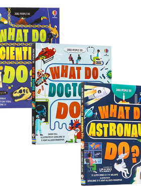 Usborne出品 职业启蒙3册 英文原版 What Do Doctors Do 宇航员 医生 科学家是怎么工作的 青少年课外读物图画书 跨学科科普绘本
