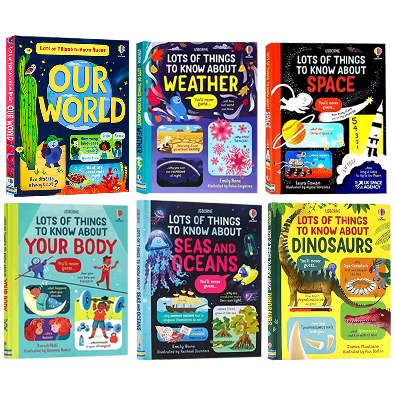 Usborne科普绘本6册英文原版 Lots of Things to Know About Your Body/Animals/Space/Weather 探索人体动物太空天气儿童百科精装