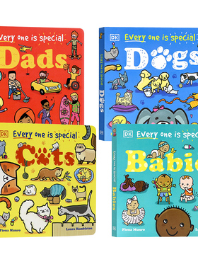 DK出品4册英文原版绘本 Every One Is Special Cats/Dogs/ Babies/Dads 儿童精品绘本亲子共读认知识物图画书幼儿启蒙早教纸板书