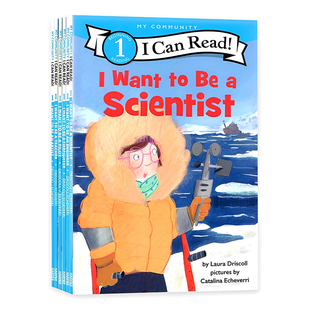 我想成为系列职业认知6册Police Officer Veterinarian 英文原版绘本 I Want to Be Doctor i can read 1阶一级分级读物汪培珽书单