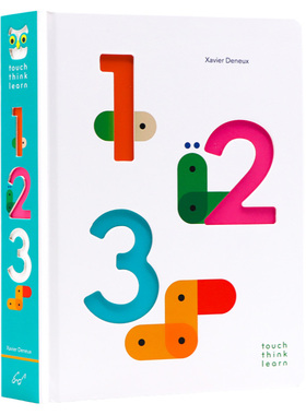现货 小手摸摸全知道 123数字触摸纸板书 英文原版绘本 TouchThinkLearn 123 儿童数字认知 艺术早教启蒙 艺术大师Xavier Deneux